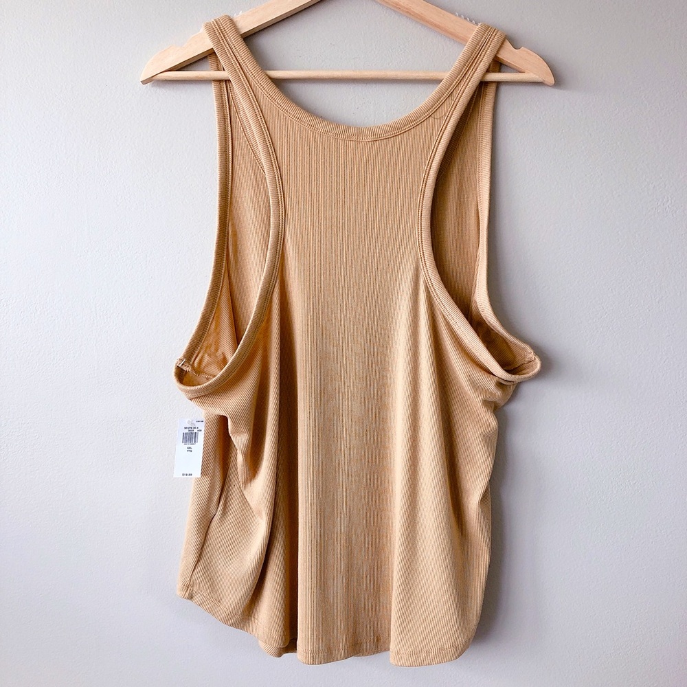 Old Navy tank top UltraLite Rib-Knit Racerback Tank Top Women tan shirt - Picture 4 of 14